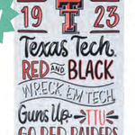 Texas Tech Wreck 'em Tech "Spirit" Block  