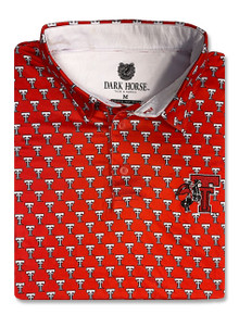 Texas Tech Dark Horse "Throwback" Premium Red Men's Polo