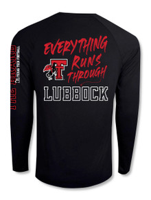 Texas Tech "Everything Runs Through Lubbock" Athletic Black Long Sleeve T-Shirt