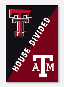 House Divided: TTU/A&M Black & Maroon 28" x 44" Flag