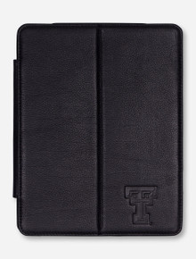 Texas Tech Double T on Black Leather iPad Cover