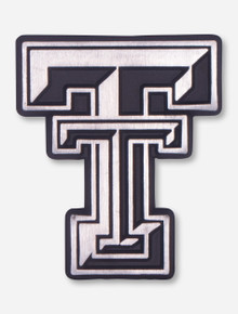 Texas Tech Matte Chrome Double T Car Emblem