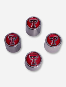 Texas Tech Red Double T Automotive Valve Stem Caps