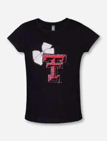 Summit Texas Tech Rhinestone Double T with Bow YOUTH T-Shirt