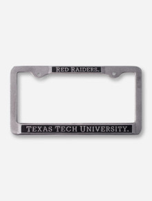 Texas Tech University Red Raiders on Black and Steel License Plate Frame