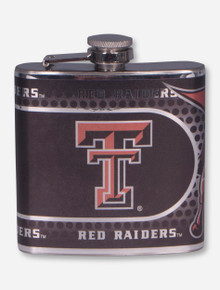 Texas Tech Black Metallic Graphics Wrap Flask