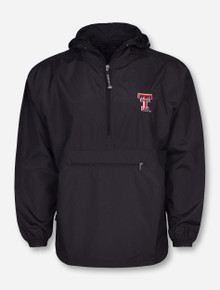 Charles River Texas Tech "Pack N Go" Half Zip Pullover in Black Front