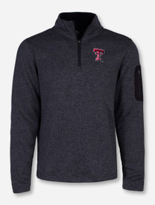 Charles River Texas Tech Double T Men's Heather Charcoal Fleece Pullover