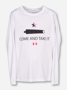 Under Armour Texas Tech Come and Take It YOUTH White Long Sleeve Shirt