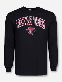 Texas Tech Red Raiders Arch With Lone Star Pride Long Sleeve Shirt