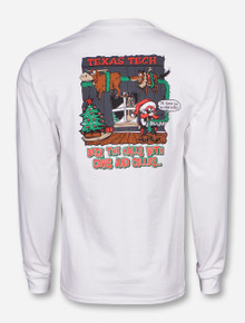 Texas Tech Deck The Halls on White Long Sleeve
