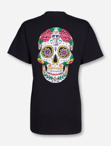 Dia de los Muertos Sugar Skull Black T-Shirt - Texas Tech