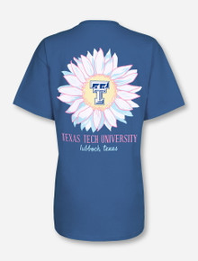 Texas Tech Flower Bomb on Denim Blue T-Shirt