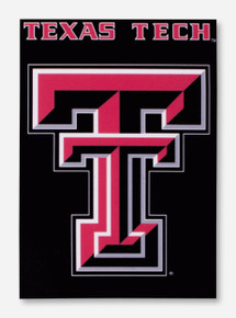 Texas Tech Double T on Black Vertical Flag