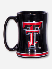 Texas Tech Full Color Double T on Black Curved Mug