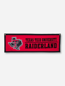 Texas Tech Lone Star Pride Raiderland on Flocked Red Felt 35" x 12" Banner