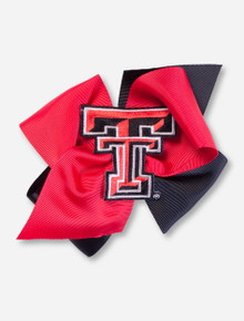 Texas Tech Double T on Red and Black Block Hair Bow