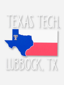 Texas Tech Lubbock, TX with Blue State in Texas State Flag Decal