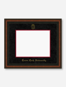 Gold Embossed Mahogany Rope Black Suede Diploma Frame T1