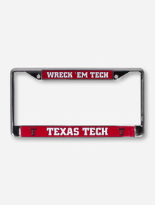 Texas Tech Wreck 'Em Tech Red and Chrome License Plate Frame