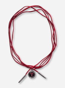 Texas Tech Double T Pendant with Rope Border Wrap Around Choker