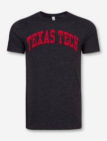 Classic Texas Tech Arch in Flocked Print on Triblend T-Shirt