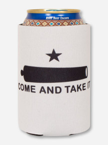 Come & Take it on White Can Cooler- Texas Tech