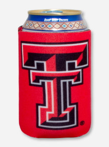 Texas Tech Double T on Red Can Cooler