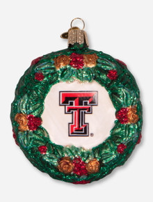 Texas Tech Red Raiders Glass Blown Wreath Ornament