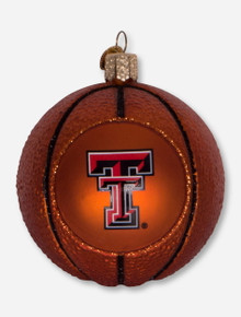 Texas Tech Red Raiders Glass Blown Basketball Ornament