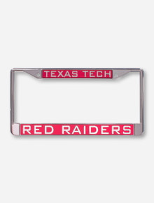 Texas Tech Red Raiders on Red and Chrome License Plate Frame
