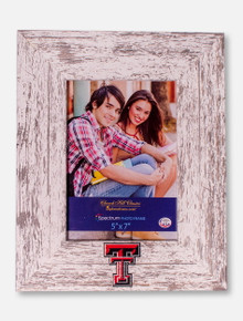 Churchill Classics Texas Tech Red Raiders Double T Barnwood White Washed 5"x7" Vertical Frame