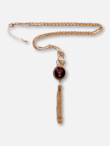 Texas Tech Red Raiders Texas Tech Gold Double T Pendant with Tassel Necklace
