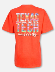 Texas Tech Red Raiders  Baja Blanket Stack on Neon Orange T-Shirt