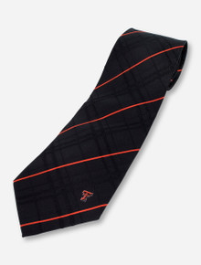 Texas Tech Small Double T on Striped Black Tie