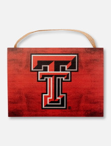 Texas Tech Red Raiders Full Color Double T on Red Plaque 