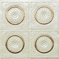 117 - Cream Pearl / Gold - Glue Up - Decorative Ceiling Tile