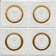 117 - White / Gold - Glue Up - Decorative Ceiling Tile