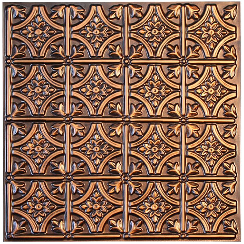 # 150 Antique Copper 2' x 2' Faux Tin Decorative Ceiling Tile Glue Up 