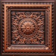 Faux Tin Decorative PVC Ceiling Tile 2' x 2' (25/pack)- Antique Copper #223 Drop-in/Glue-up