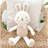 Chubby Cheeks Bow Tie Bunny (Natural) (16.5 in)