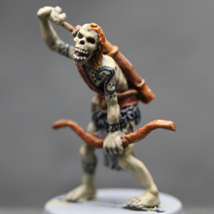Undead barbarian with bow drawing arrow