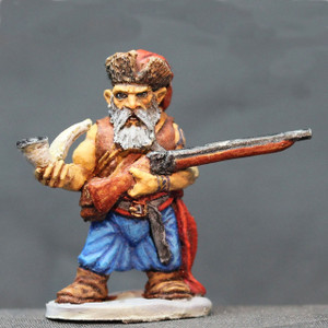 Dwarven male Cossack with rifle smoking pipe