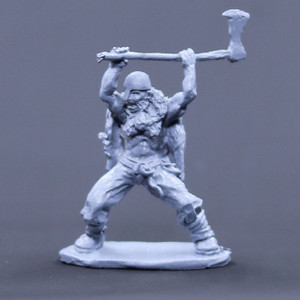 Viking Male berserker with great axe attacking