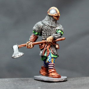 Viking male fully armored and ready with great axe