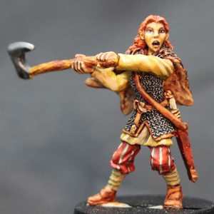 Viking female armored swinging great axe