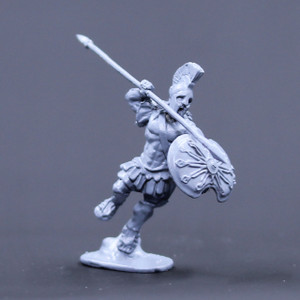 Greek armored leaping ready to thrust with spear
