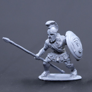 Greek armored ready with spear and shield