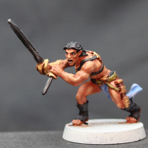 Dead Earth Red Man Hero advancing with sword and dagger 6