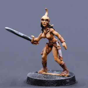 Female Red Man with sword